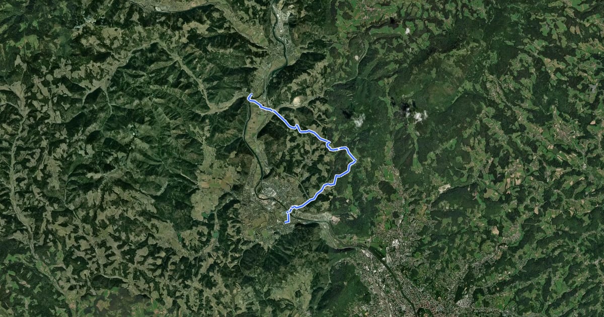 Маршрут Grazer Bergland Wanderweg, Etappe 6 на спутниковом снимке