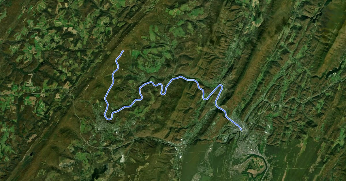 Маршрут Great Allegheny Passage (Maryland) на спутниковом снимке