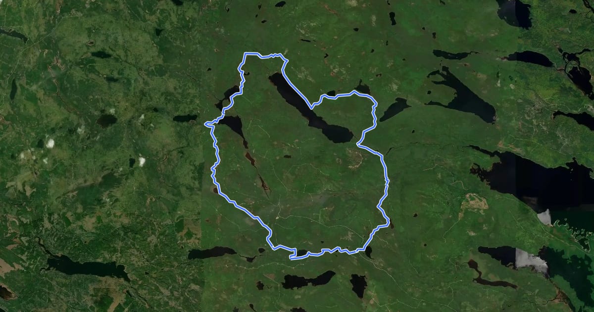 Маршрут Great Circle Trail на спутниковом снимке