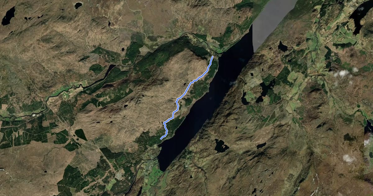Маршрут Great Glen Way High Route на спутниковом снимке