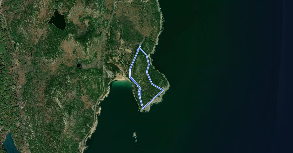 Маршрут Great Head Trail на спутниковом снимке