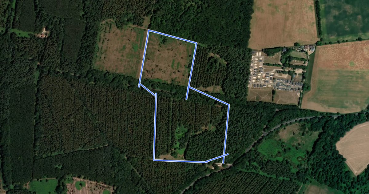 Маршрут Great Hockham Green Walk на спутниковом снимке