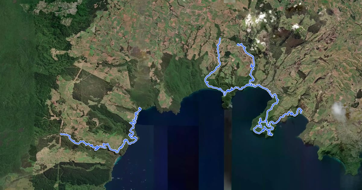 Маршрут Great Lake Trail на спутниковом снимке