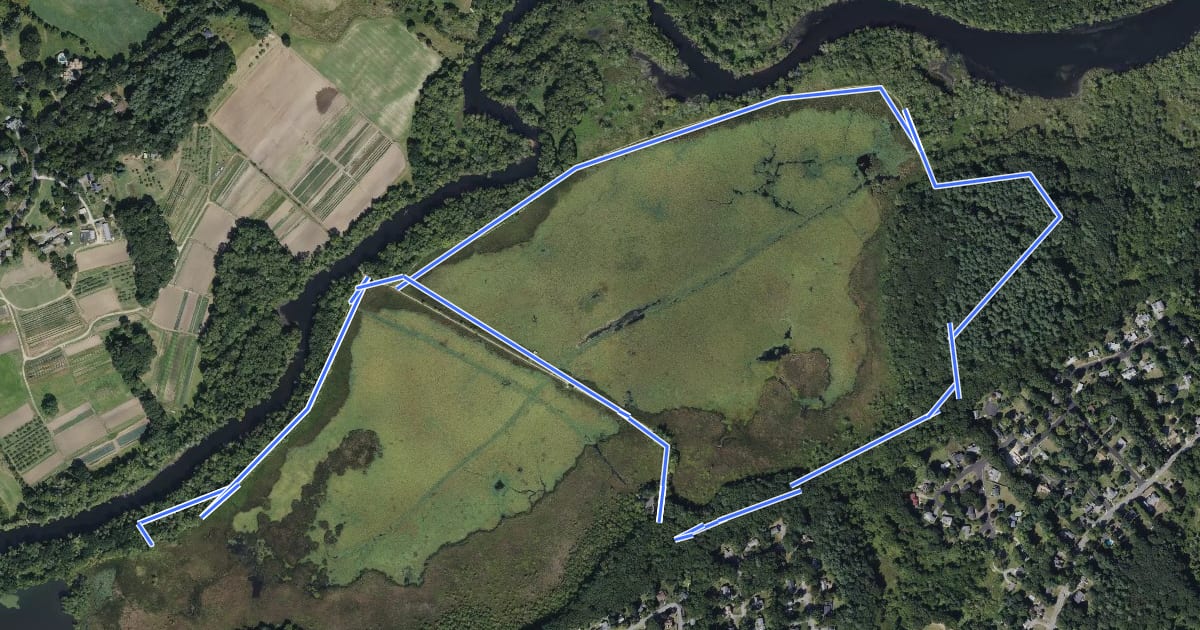 Маршрут Great Meadows Bird Observer Trail на спутниковом снимке