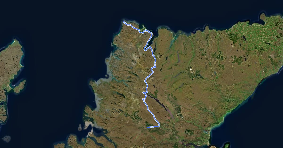 Маршрут Great North Trail (Cape Wrath) на спутниковом снимке