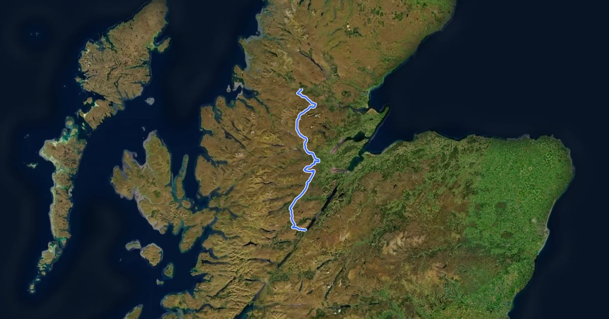Маршрут Great North Trail (Northern Highlands) на спутниковом снимке