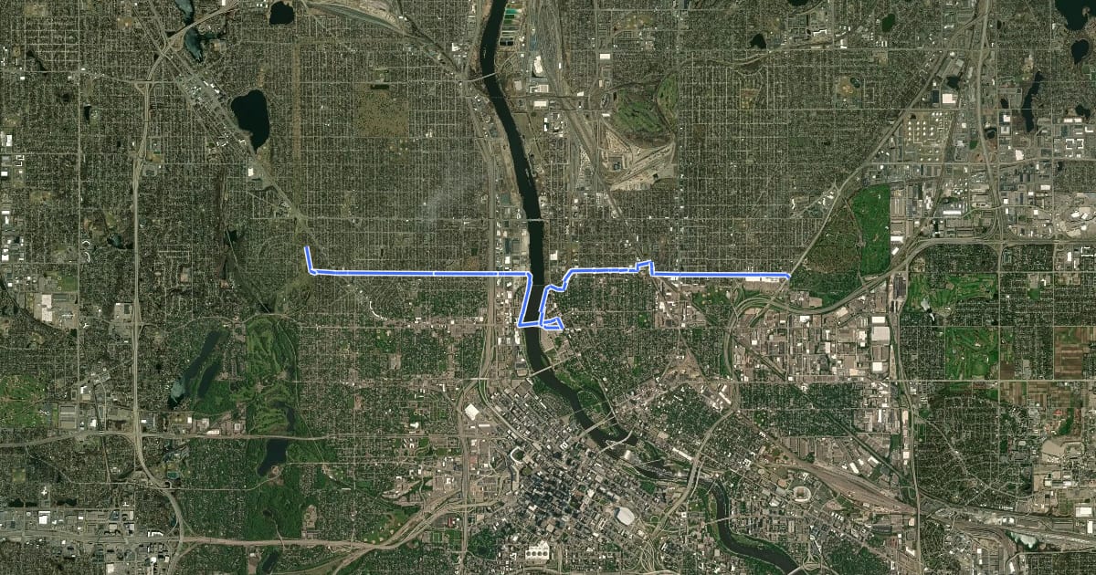 Маршрут Great Northern Greenway на спутниковом снимке