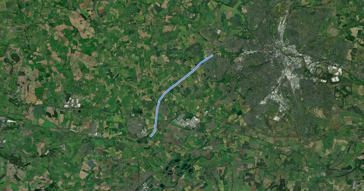 Маршрут Great Northern Greenway на спутниковом снимке
