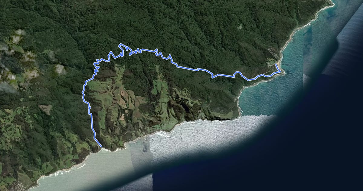 Маршрут Great Ocean Road Coastal Trail (proposed) на спутниковом снимке