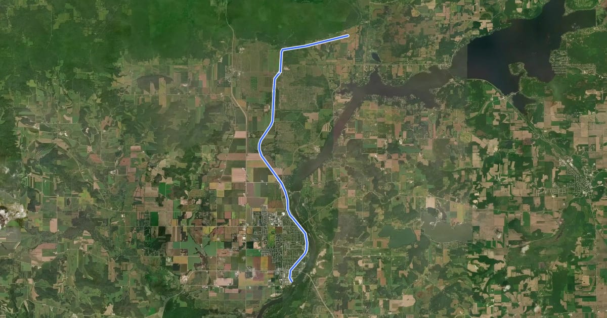 Маршрут Great Sauk State Trail на спутниковом снимке