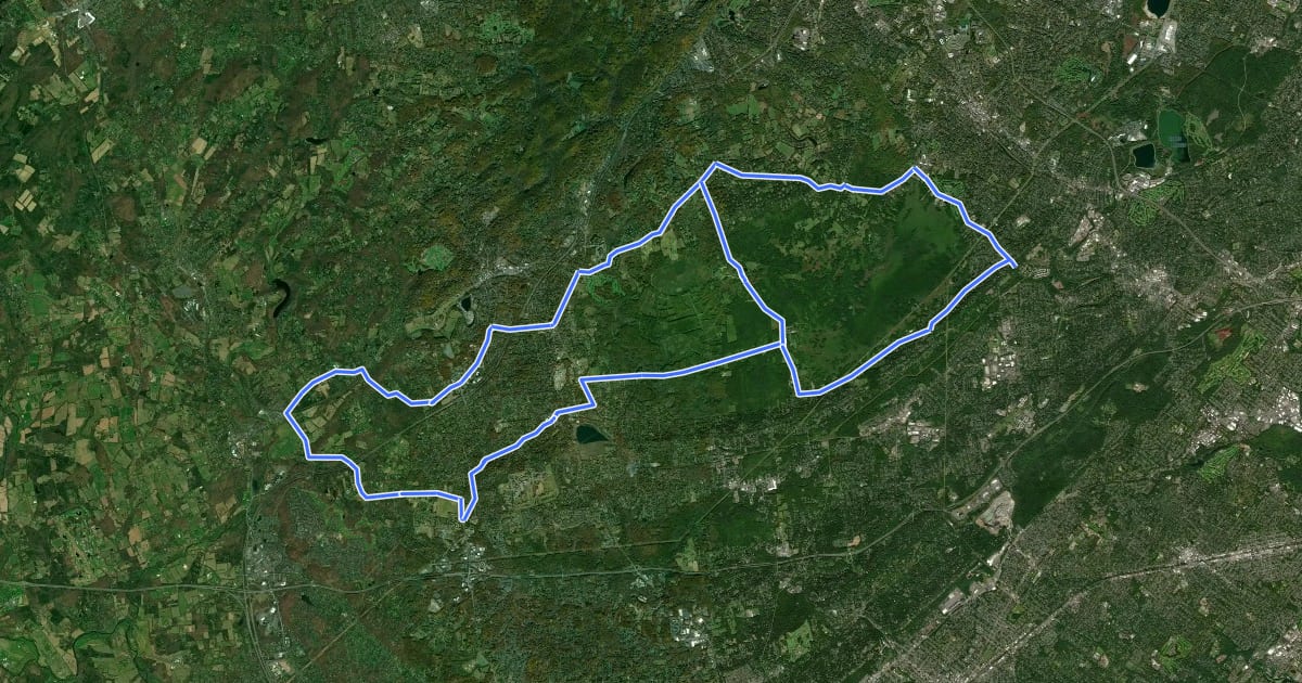 Маршрут Great Swamp Ride на спутниковом снимке
