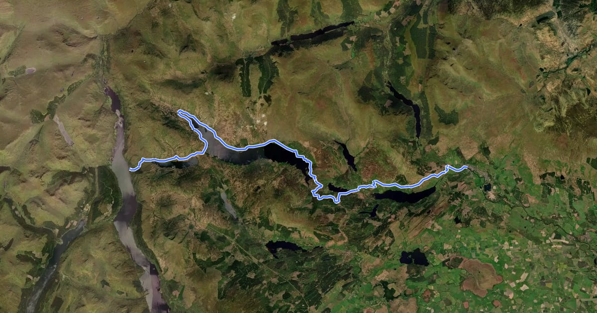 Маршрут Great Trossachs Path на спутниковом снимке