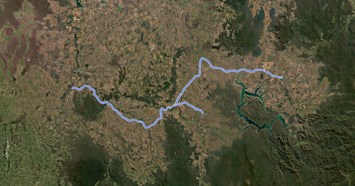 Маршрут Great Victorian Rail Trail на спутниковом снимке