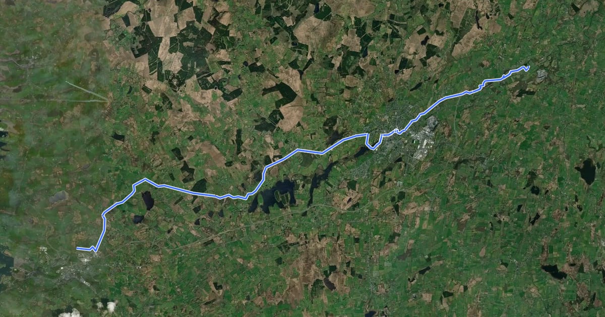 Маршрут Great Western Greenway на спутниковом снимке