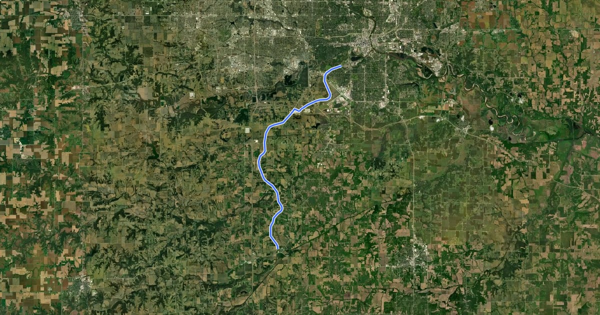 Маршрут Great Western Trail на спутниковом снимке