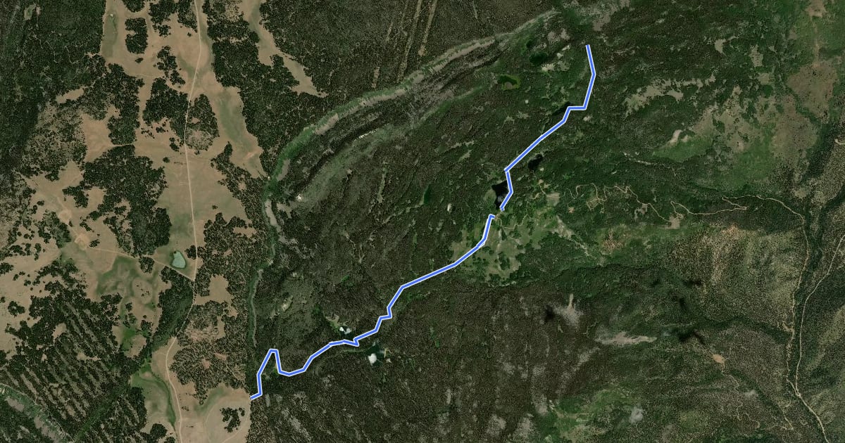 Маршрут Great Western Trail - Barker Section на спутниковом снимке