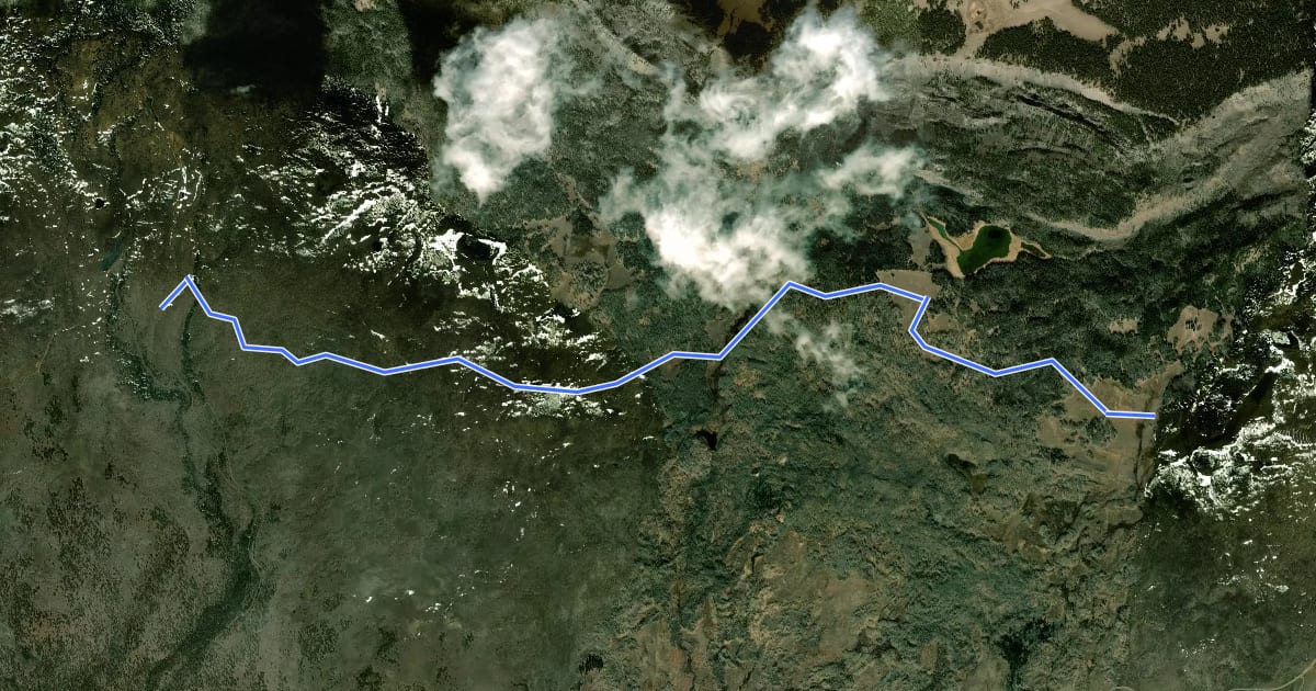 Маршрут Great Western Trail - Deer Creek Section на спутниковом снимке