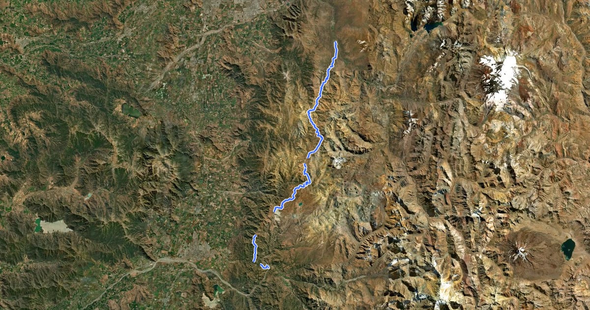 Маршрут Greater Patagonian Trail Section 2: Mina El Teniente на спутниковом снимке
