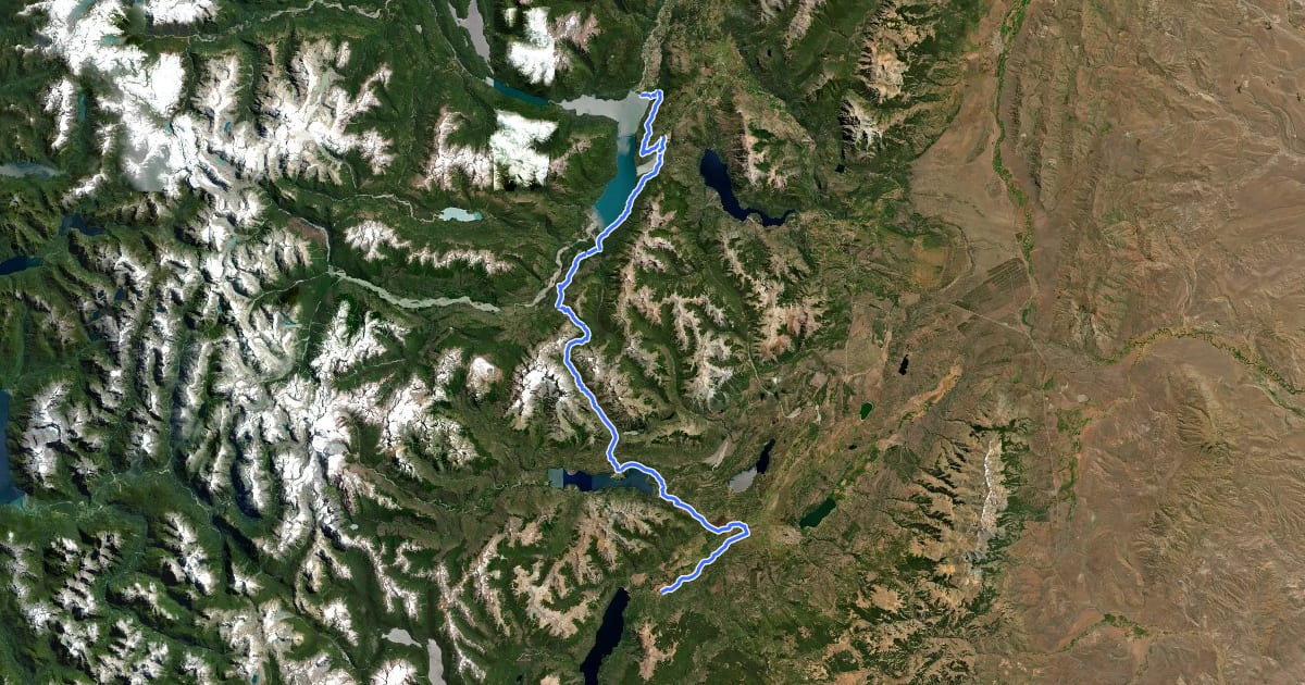 Маршрут Greater Patagonian Trail Section 23: Parque Nacional Lago Puelo на спутниковом снимке
