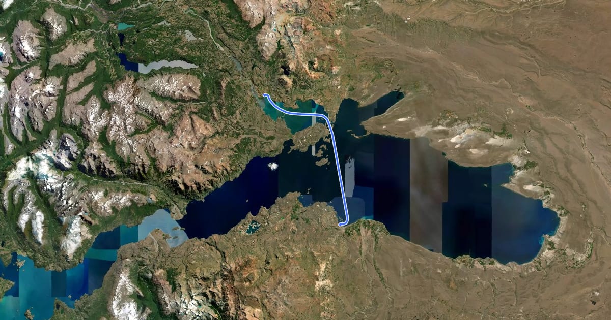 Маршрут Greater Patagonian Trail Section 34: Lago General Carrera на спутниковом снимке
