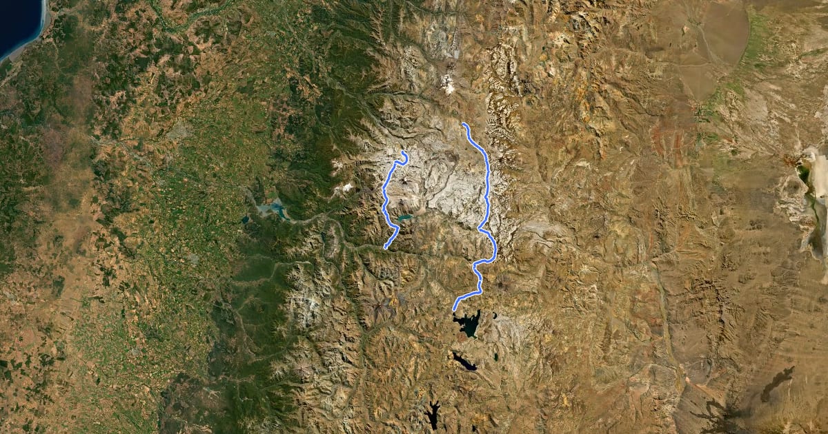 Маршрут Greater Patagonian Trail Section 6: Volcán Descabezado на спутниковом снимке