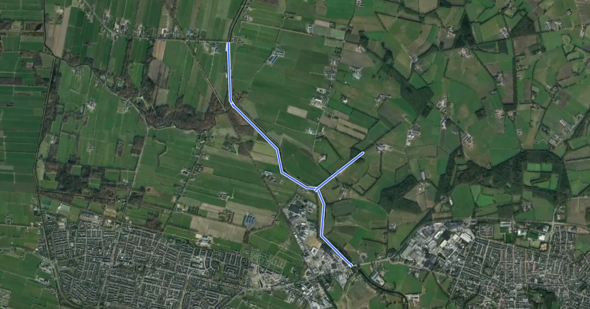 Маршрут Grebbeliniepad - 08 - Pothbrug-Leusbroekerweg на спутниковом снимке