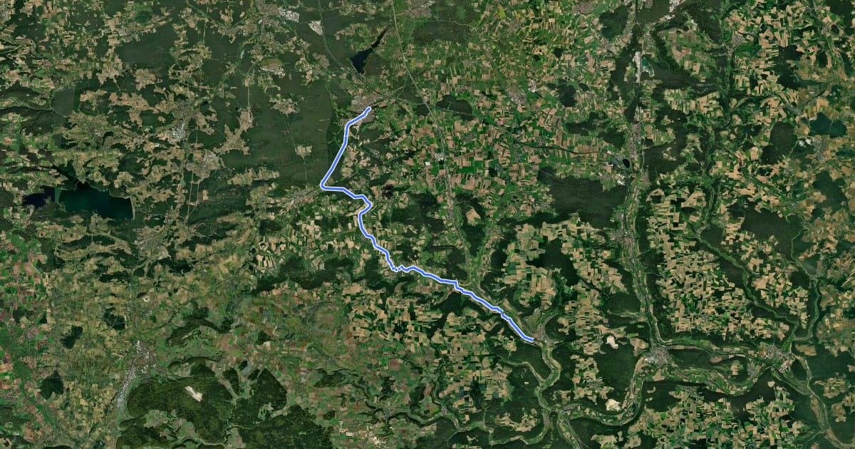 Маршрут Gredl-Radweg на спутниковом снимке