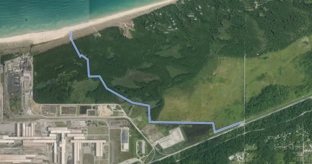 Маршрут Green Belt Trail на спутниковом снимке