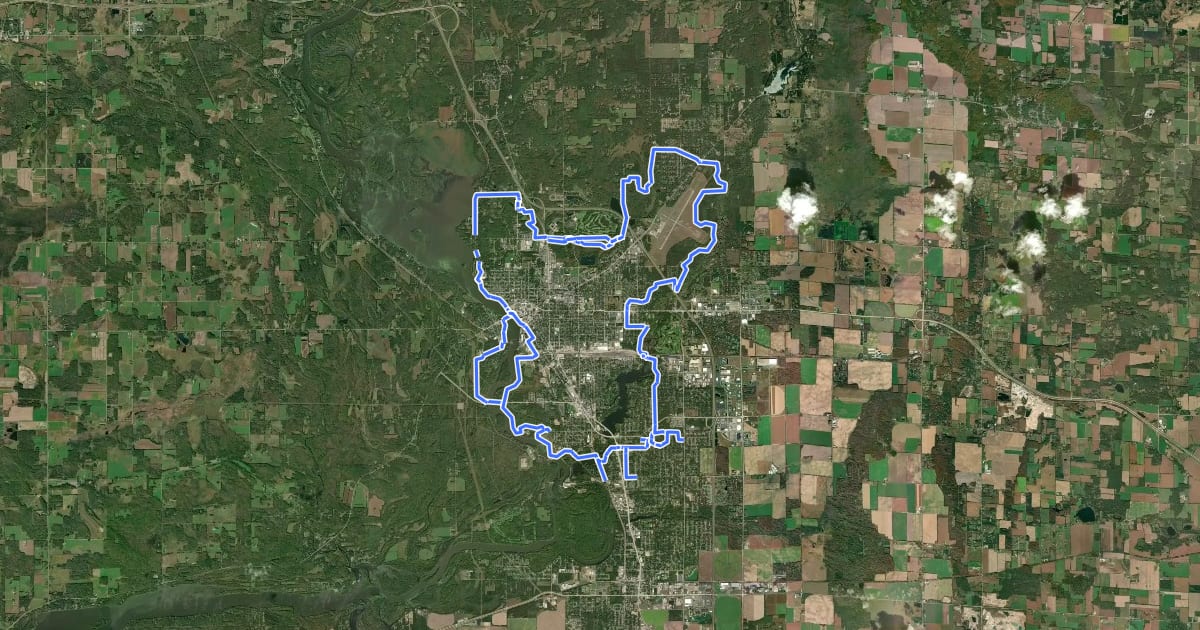 Маршрут Green Circle Trail на спутниковом снимке