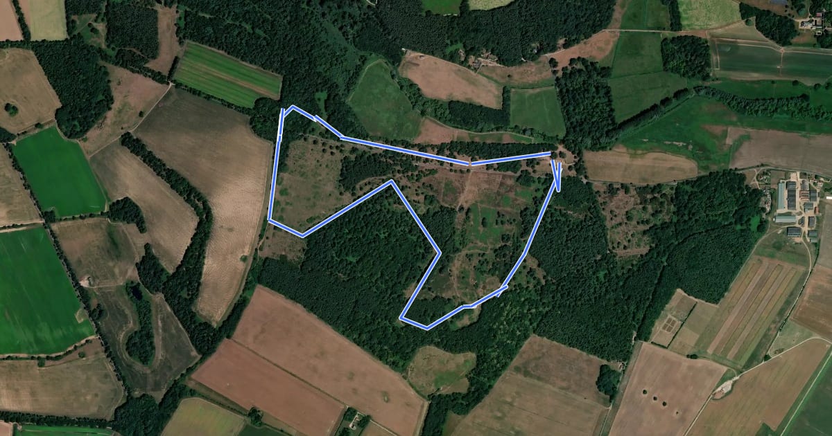 Маршрут Green Heathland Trail на спутниковом снимке