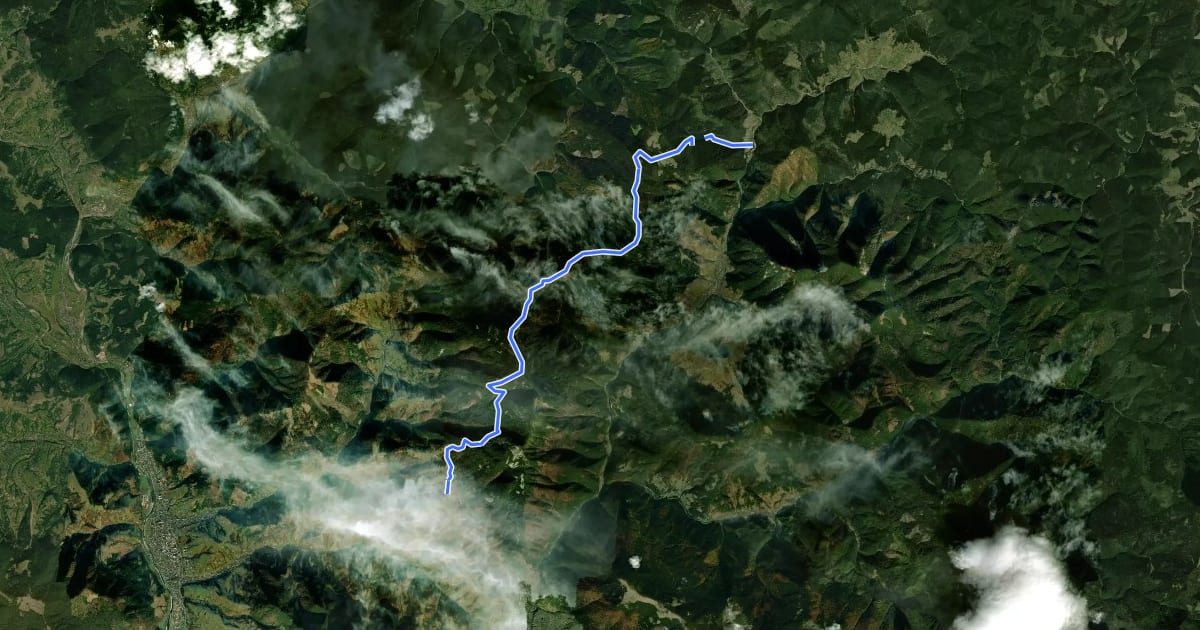 Маршрут Green trail на спутниковом снимке