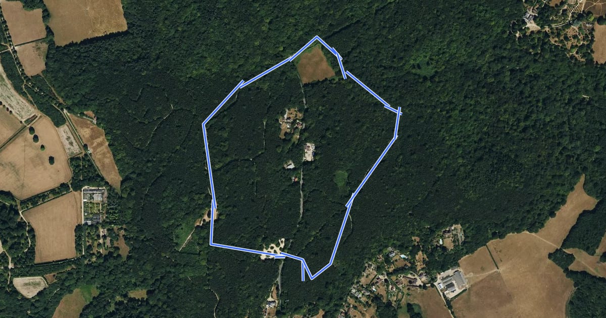 Маршрут Green Walk, Emmetts на спутниковом снимке