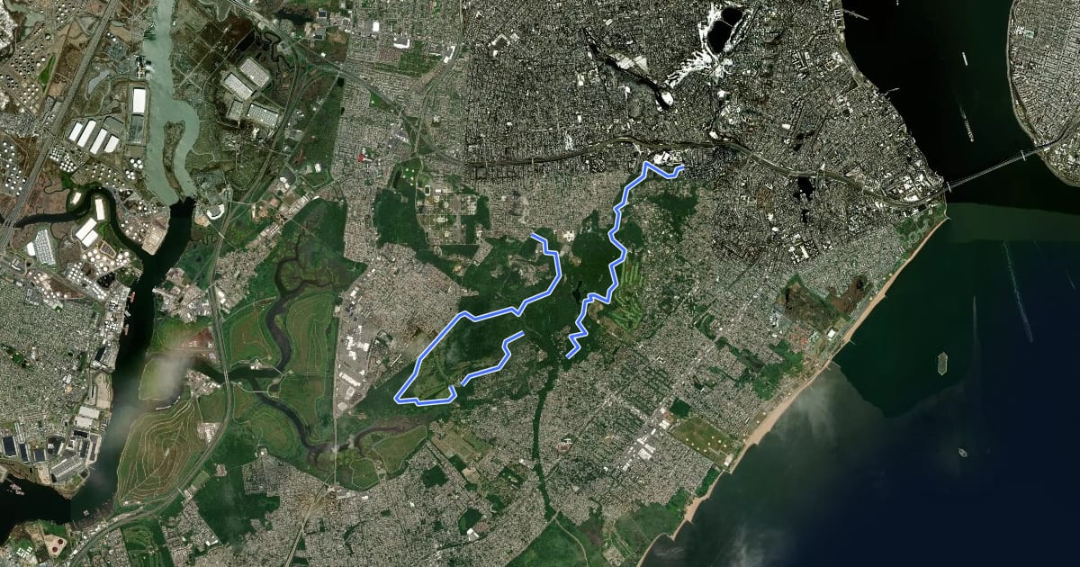 Маршрут Greenbelt Blue Trail на спутниковом снимке