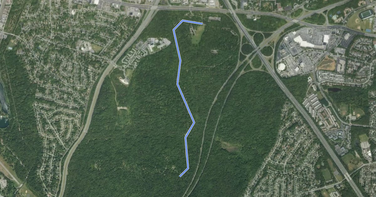 Маршрут Greenbelt Park Route на спутниковом снимке