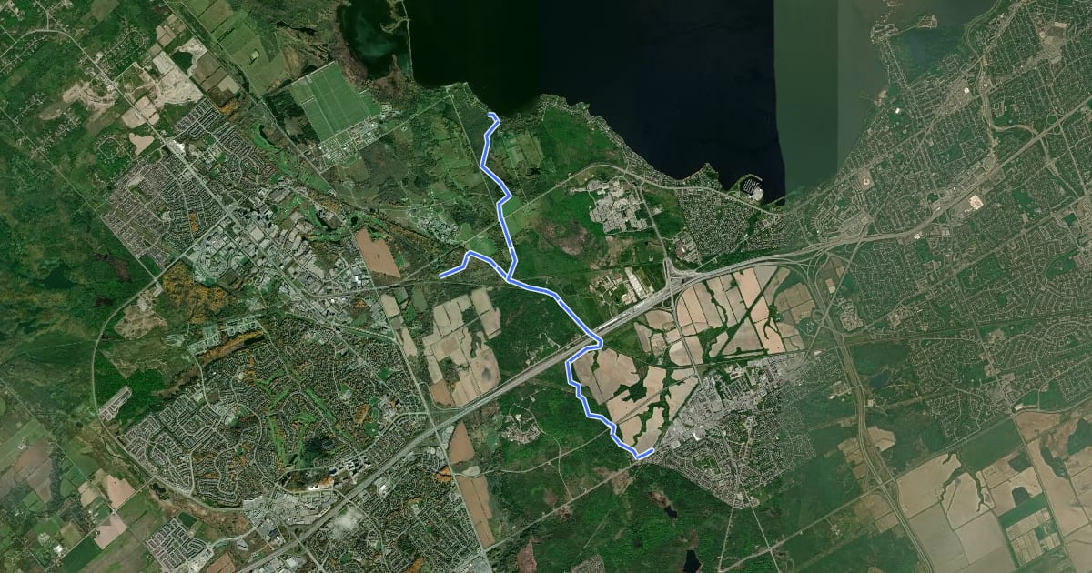 Маршрут Greenbelt Pathway West на спутниковом снимке