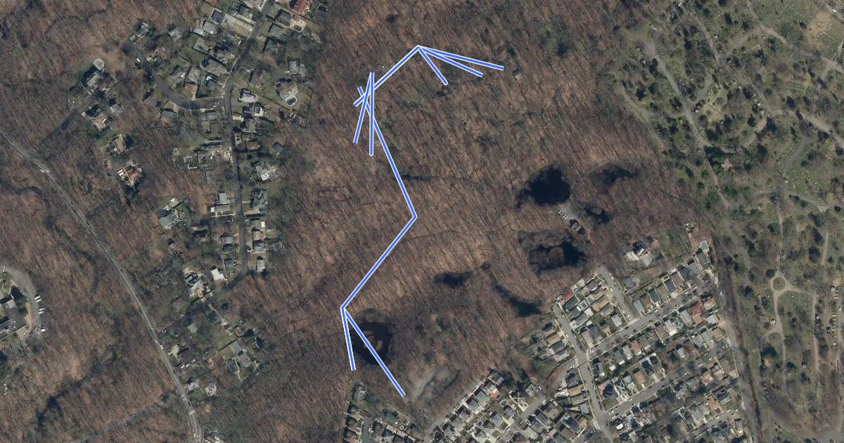 Маршрут Greenbelt Paw Trail на спутниковом снимке