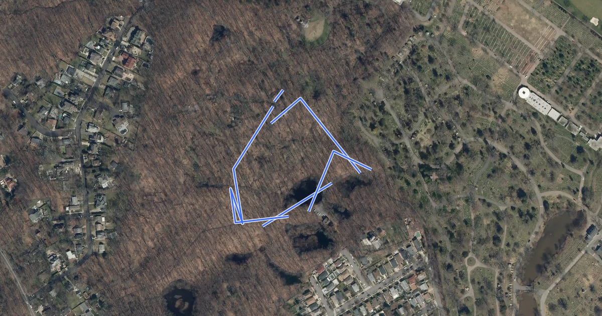 Маршрут Greenbelt Red Dot Trail на спутниковом снимке