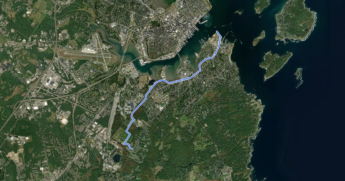Маршрут Greenbelt Walkway на спутниковом снимке
