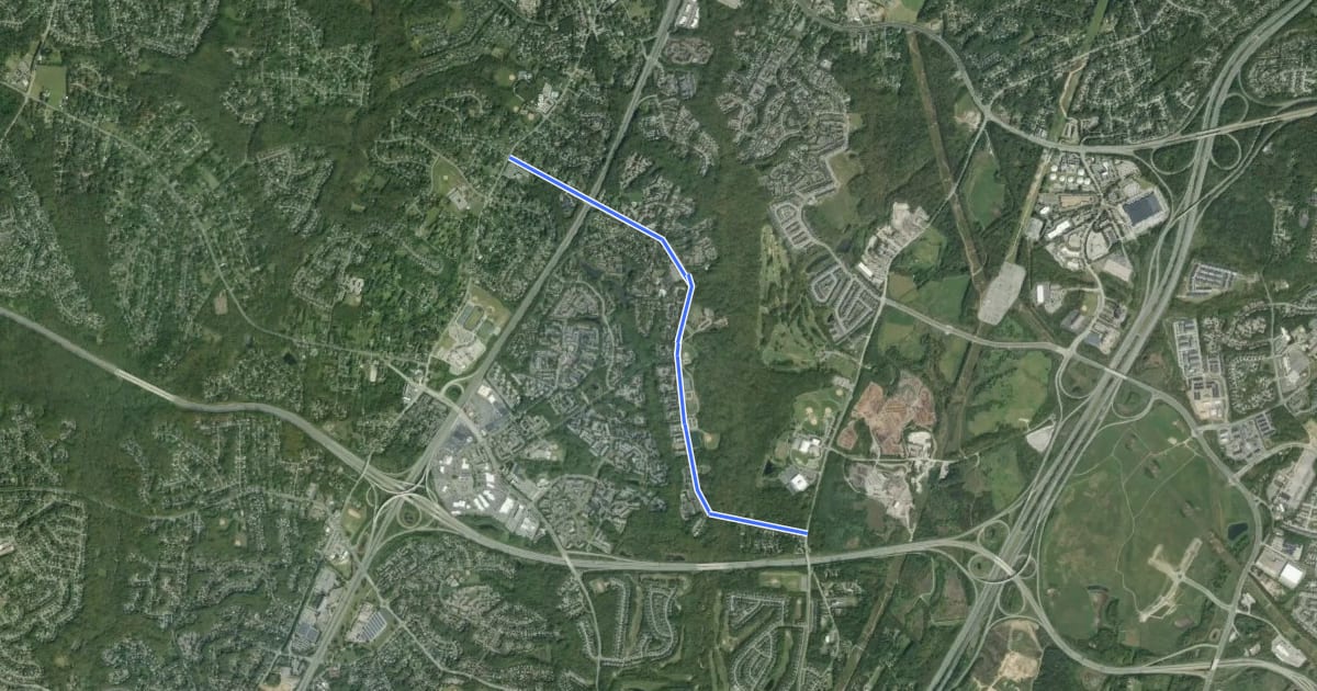 Маршрут Greencastle Rd на спутниковом снимке