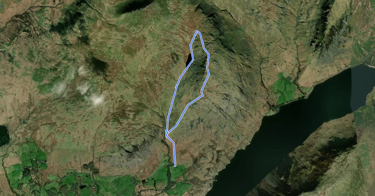 Маршрут Greendale and Middle Fell Walk, North Lakes Outdoors на спутниковом снимке