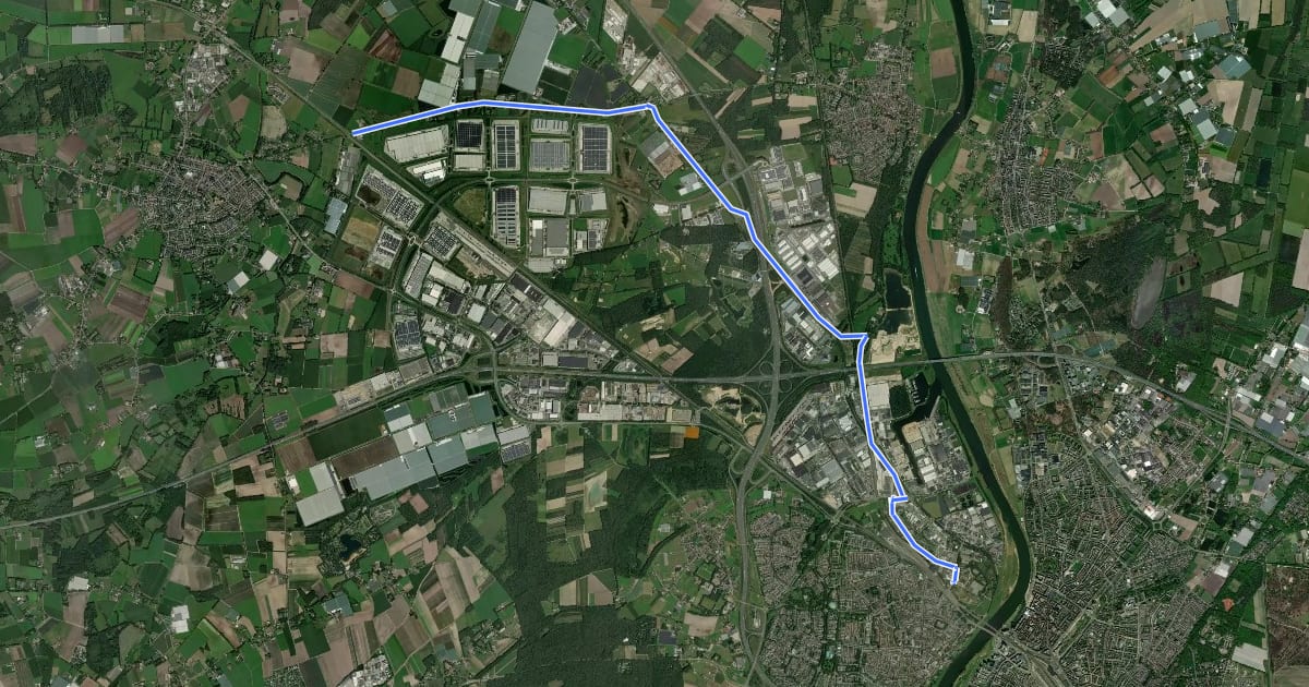 Маршрут Greenport Bikeway - noordelijke route на спутниковом снимке