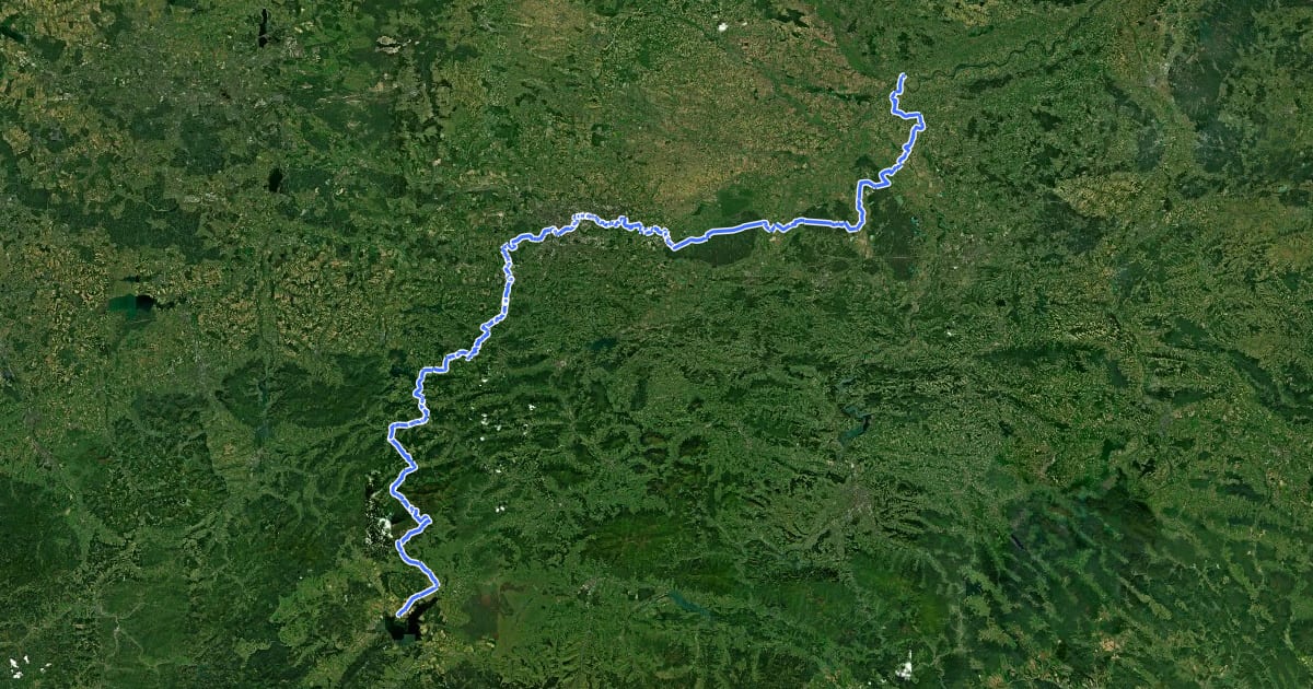 Маршрут Greenway Amber Trail на спутниковом снимке