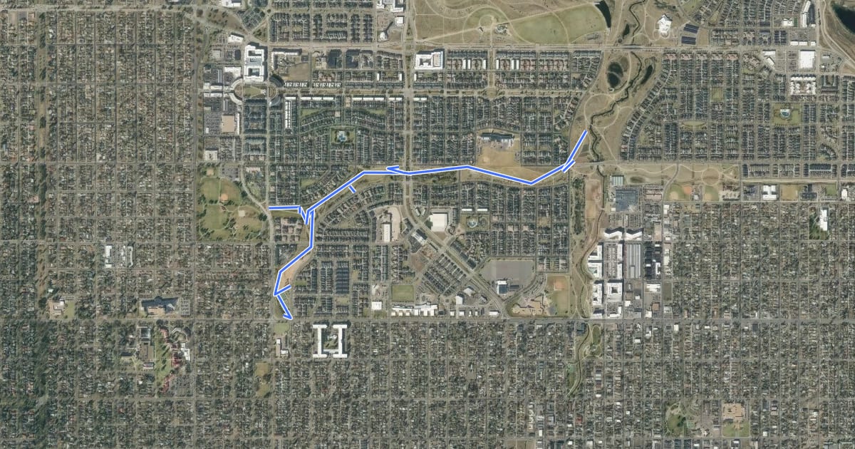 Маршрут Greenway Belt Path на спутниковом снимке