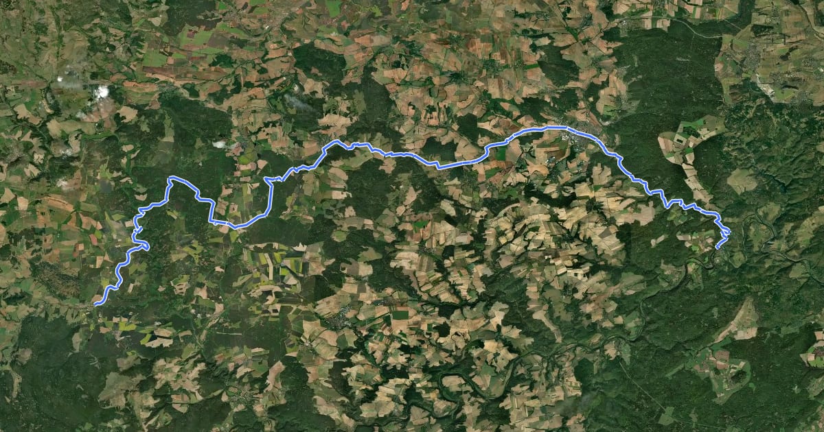 Маршрут Greenway Berounka - Střela на спутниковом снимке