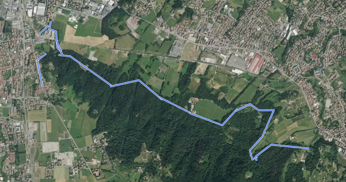 Маршрут Greenway del Quisa на спутниковом снимке