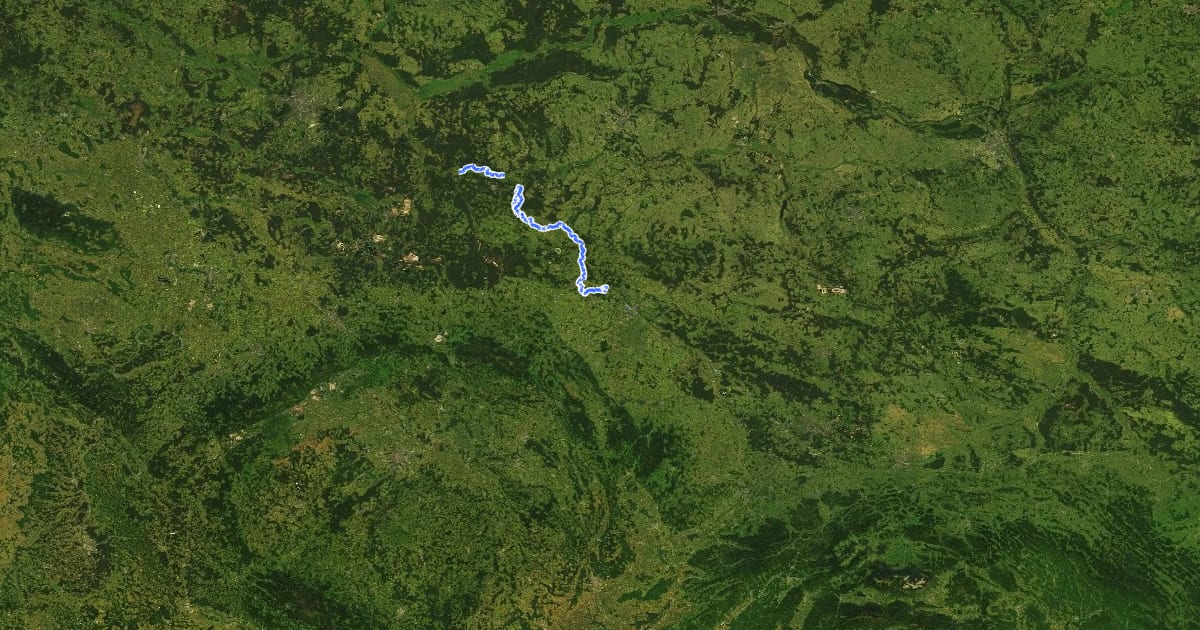 Маршрут Greenway Oder River Trail на спутниковом снимке