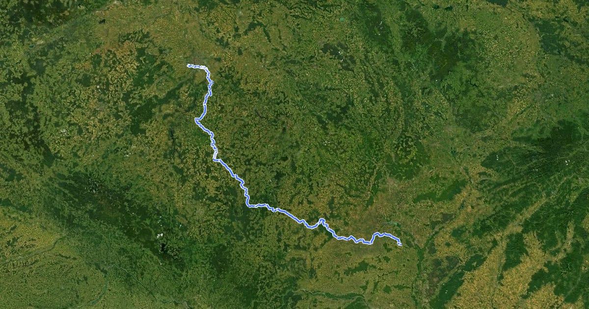 Маршрут Greenway Praha-Wien на спутниковом снимке