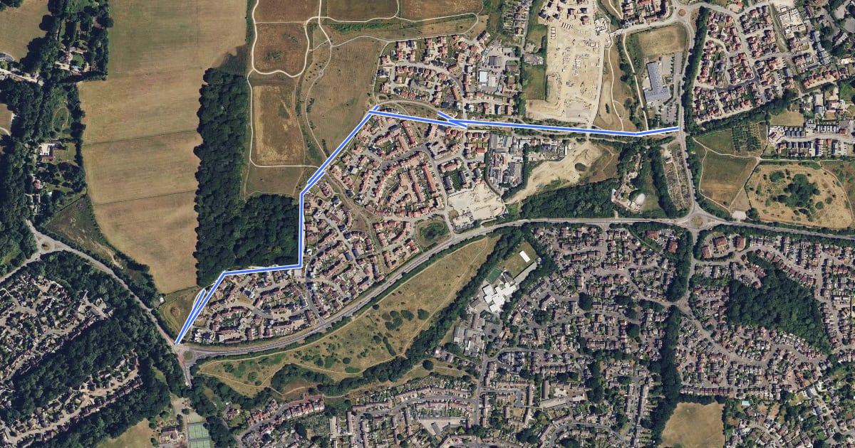 Маршрут Greenway Red Route на спутниковом снимке