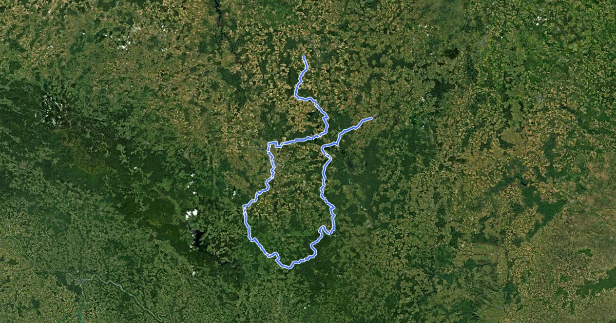 Маршрут Greenway Rožmberského dědictví на спутниковом снимке