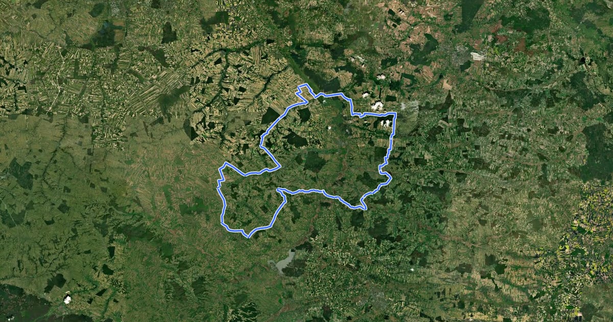 Маршрут Greenways - Dziedzictwo Wschodu на спутниковом снимке